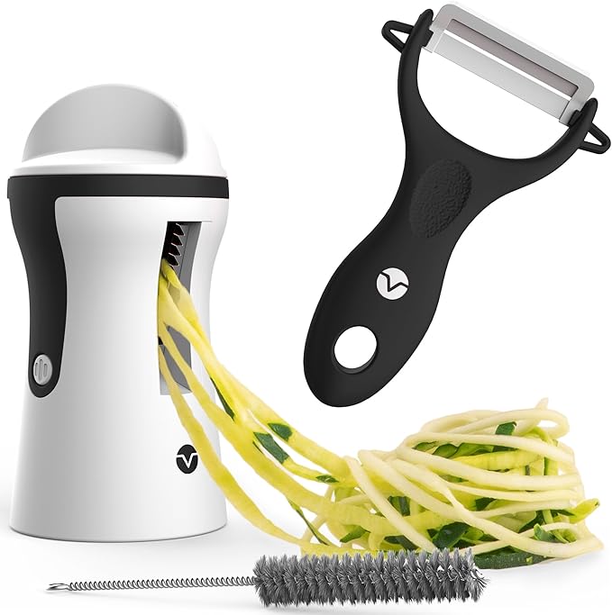 Vremi Spiralizer Vegetable Slicer Set 3Blade Handheld Vegetable Noodles and