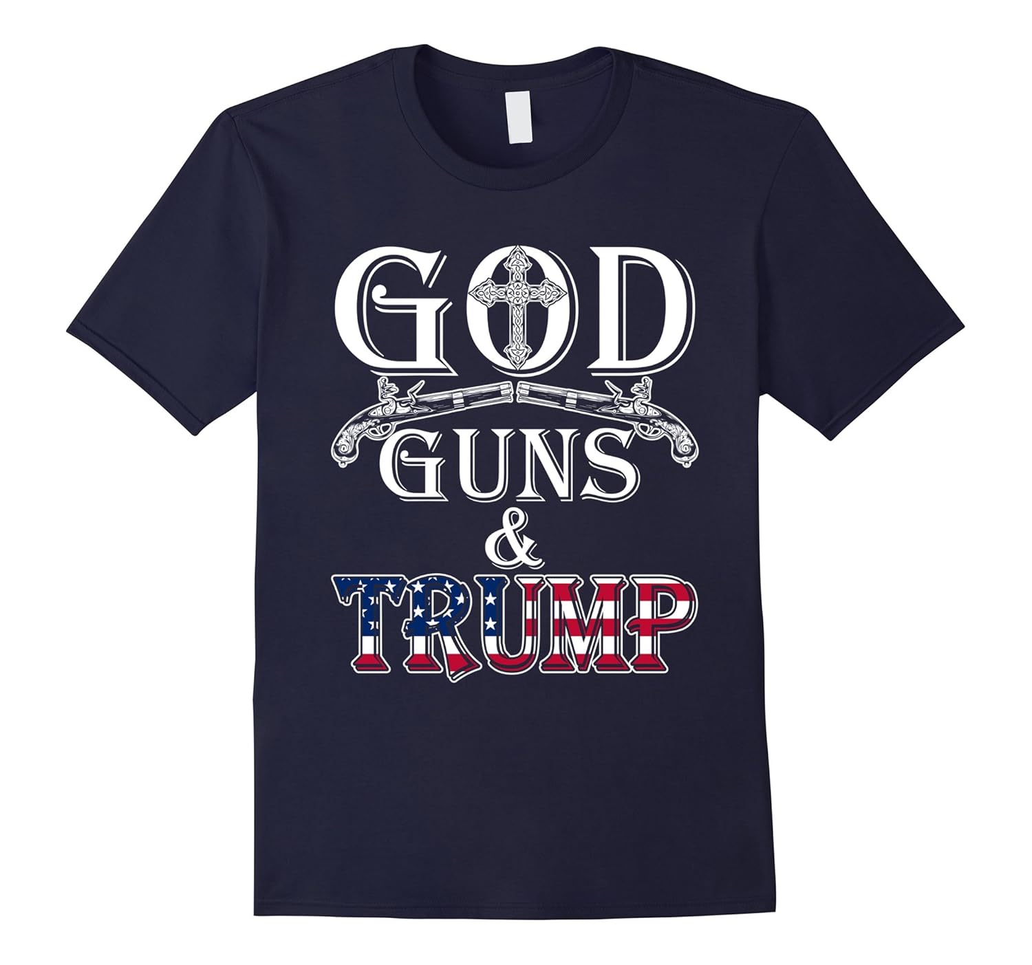 2nd Amendment GOD Guns & Trump T-Shirt-Rose