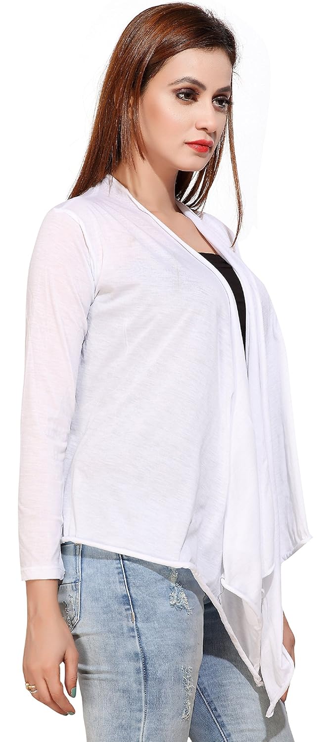 bfly women's viscose long shrugs-pack of 2 (black & white)