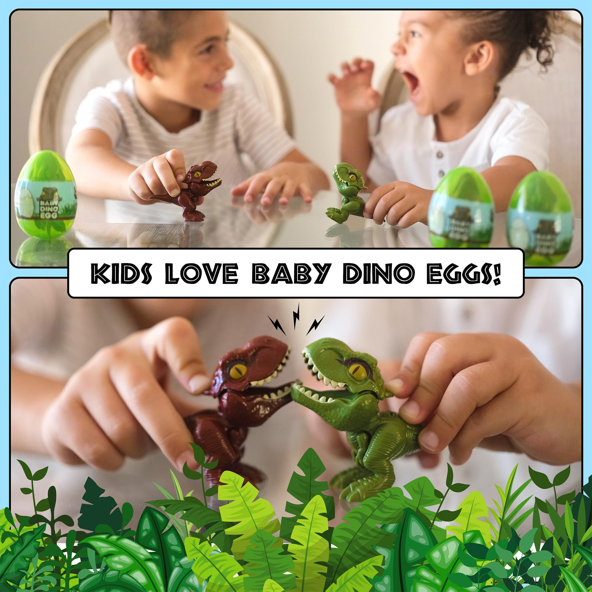 Emobii Kids Baby Dinosaur, Baby T-Rex Dino Eggs Small Egg Toys, Perfect Dinosaur Toys for Toddlers and Kids, 4 Color Toy Dino (4 Pack)