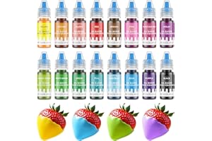 WAYIN Oil-Based Food Coloring for Chocolate - 16 Colors Oils Dye Set Flavorless Edible Food Color Vibrant Neon Icing Colors for Candy Melts, Baking, Fondant, Icing, and Cake Decorating(0.25 fl.oz)