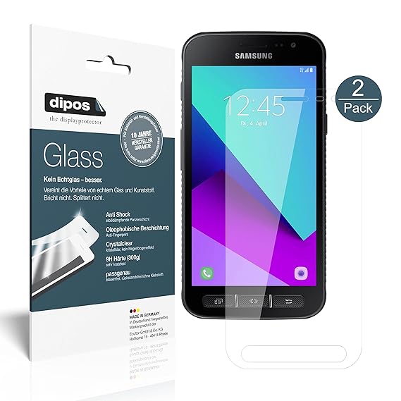 dipos I 2X Panzerfolie klar passend für Samsung Galaxy Xcover 4 Schutzfolie 9H Displayschutz-Folie
