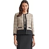 Kasper Womens Framed Plaid Blazer