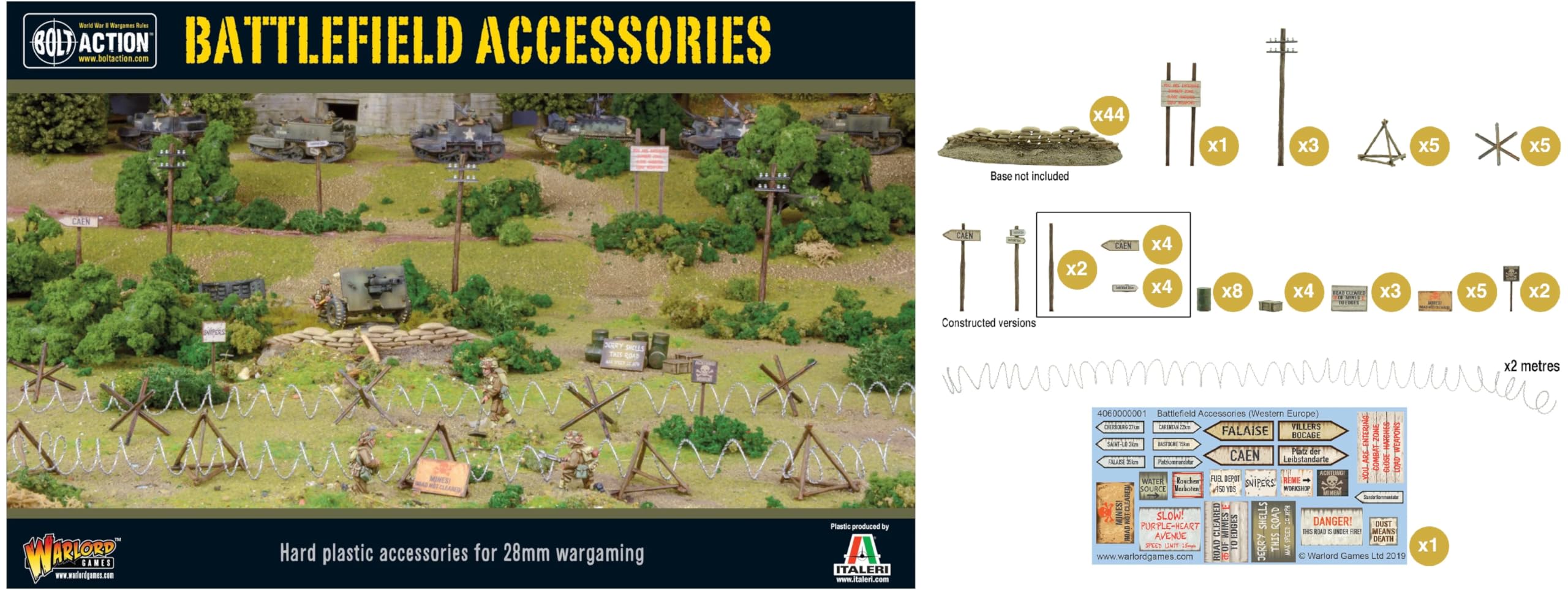 Warlord Games WW2 Battlefield Accessories Scenery Set 28mm for Bolt Action