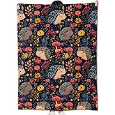 amepay Cute Hedgehog Blanket Gifts for Kids Adult Women Adorable Woodland Animal Throw Blankets,Soft Comfy Lightweight for Room Couch Bed Sofa Modern Elegant Decor,Forest Lovers 60x50in