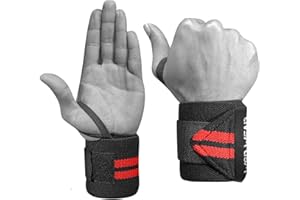 WOD Wear Elastic Wrist Wraps for Powerlifting, Strength Training, Bodybuilding, Cross Training, Olympic Weightlifting, Yoga Support - One Size Fits All