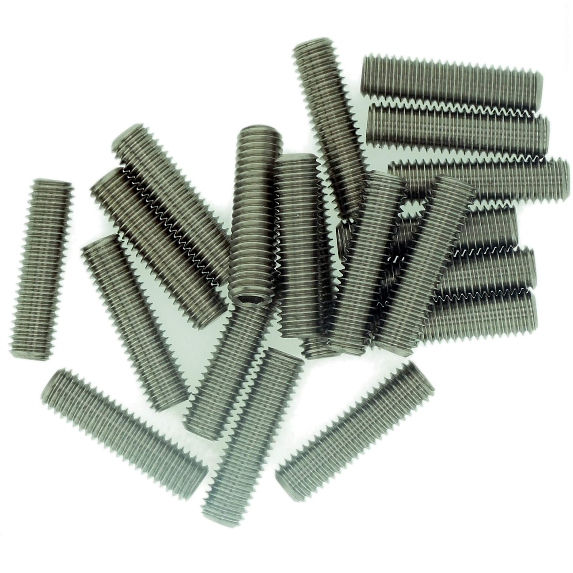 M8 (8mm x 8mm) Hex Socket Grub Screw (Flat Point) - Stainless Steel (A2) (Pack of 20)