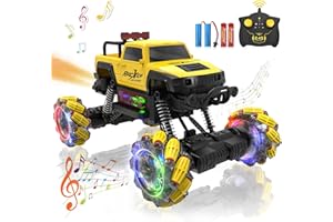 IAPPADORE Programmable RC Truck, 1:12 Remote Control Stunt Monster Car with 360° Rotating, Drift, One-Key Demo, 4WD All-Offroad Cars with Spray Music Dance Hobby Truck Gift for 6-12 Boys Grils Christmas