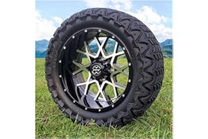 PROFORMX INNOVATION RE-IMAGINED 14” Chaos Golf Cart Wheels and Tires 14 Inch Combo - Off-Road 23x10x14 Set of 4 - Golf Cart Rims and Tires Assemblies - Fits Club Car EZGO Yamaha & Icon
