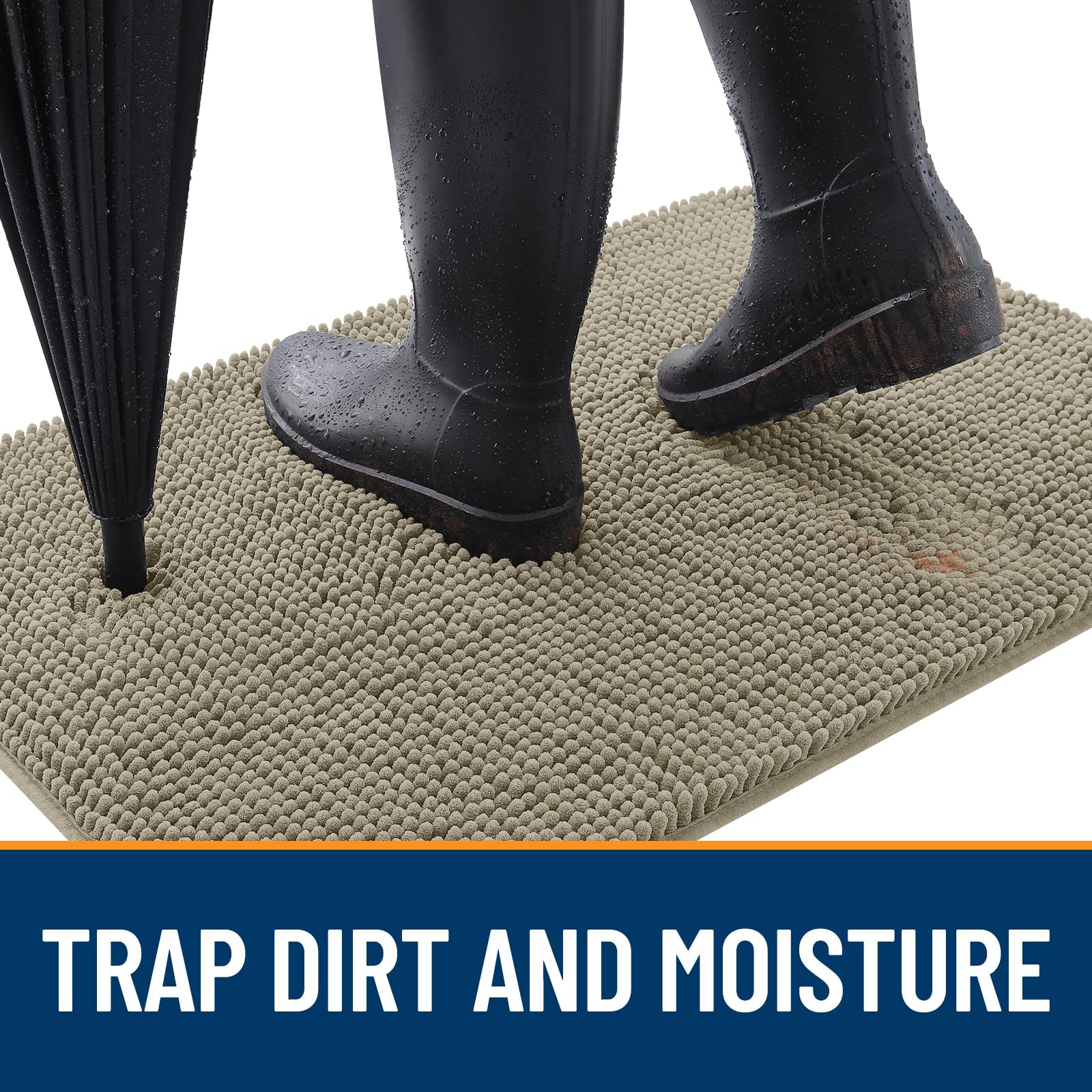 Condition photo showing New/Like New for olanly dog door mat for muddy paws 59x24, absorbs moisture and dirt, absorbent non-slip washable doo