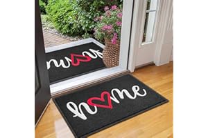EARTHALL Door Mat 2-Pack Outside Inside Home Doormat 30"x17.5" Durable Floor Mat Non Slip Rug Ultra Absorb Mud Easy Clean Front Doormat for Garage, Entryway, Patio, High Traffic Areas, Black