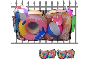 2pcs Pool Float Storage Bag - 58x31.5x13in Large Hanging Pool Toy Storage Mesh Net Adjustable for Fence, Poolside Pouch Holde