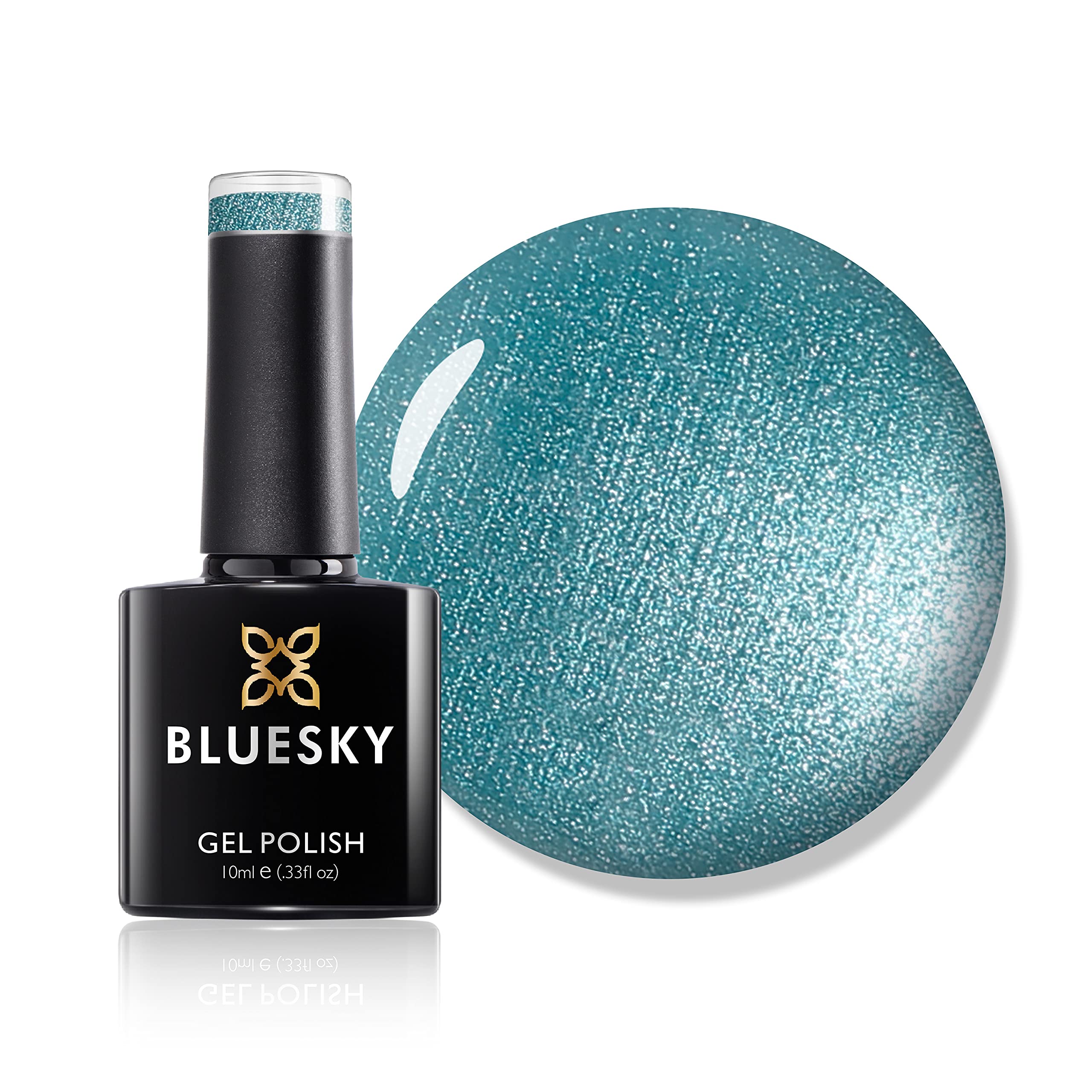 Bluesky Gel Nail Polish, Hotski To Tchotchke 80529, Aqua, Blue, Bright, Glitter, Long Lasting, Chip Resistant, 10 ml (Requires Drying Under UV LED Lamp)