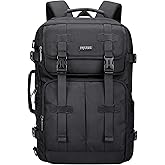 PIJUSHI Carry on Travel Backpack for Women Men Convertible Duffle Bag Flight Approved Luggage Backpack Fit 16 Inch Laptop(PE053 Black)