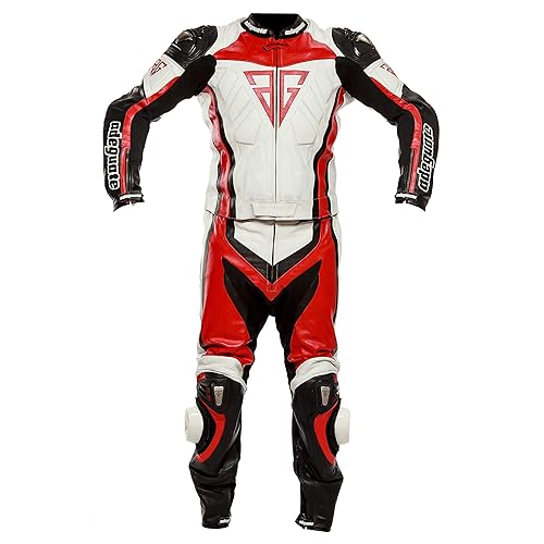 ADEGUATE Motorcycle Suit For Men,Motorbike Real Leather Two Pieces