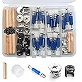 ZZYWWP 81 Pcs Cam Locks Compatible with for Furniture Connecting Fasteners Hardware Kit,Nut and Bolt Assortment Furniture Screws(15 × 11mm,12 × 11mm Cam Lock nut)