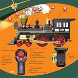 BUBUQE Remote Control Train Set with Steam Locomotive & Tracks view 2
