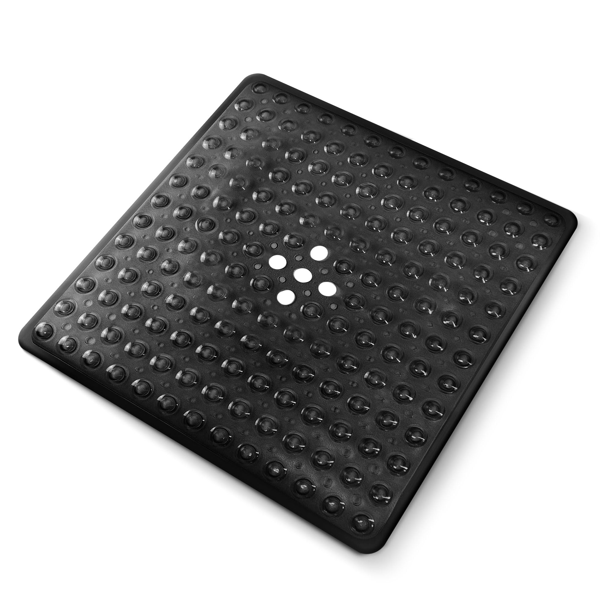 KEPLIN Premium Non-Slip Bath Mat - 164 Suction Cups, BPA, Latex Free, Mildew Resistant, Machine Washable - Safe, Durable & Comfortable for Shower Runner & Bathroom Tubs (Black, Small (54 x 54cm))