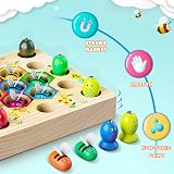 COOLJOYA Wooden Magnetic Fishing Game Toddler Toy Montessori STEM Gift view 4