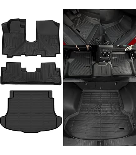 3-Piece Black Floor Mat Set For Honda CR-V (2007-2011) - Front & Rear, TPE Material, All-Weather Protection