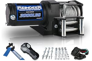 REINDEER New 12V Winch 3000 lb Load Capacity Electric Winch Kit for ATV UTV Steel Cable Wire Rope with Hawse Fairlead Waterproof IP67 with Wireless Remotes