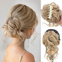 Amazon.com : WZNBBOY Messy Bun Hair Piece Claw Clip Synthetic ...