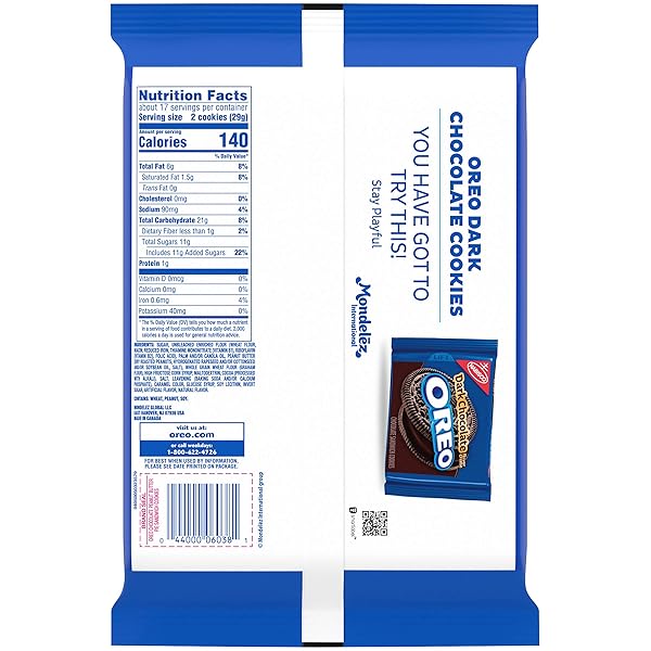 OREO CHOCOLATE PEANUT BUTTER PIE SANDWICH COOKIES, FAMILY SIZE, 17 OZ