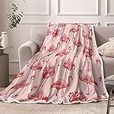 Flamingo Cozy Flannel Blanket, Flamingo Gifts for Women Girls Pink Throw Blanket, Cute Soft Warm Plush Blanket for Home Chair Sofa Couch Bed 50x60 Inch