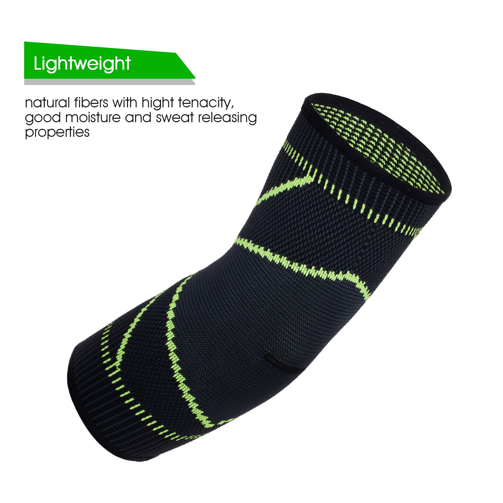 Knee Brace Elbow Protector Set Support Professional Sleeve Pads Wrap L/XL Targeted Support for Pain Relief and Stabilization of The Knee Provides Relief of Weak Swollen and Injured