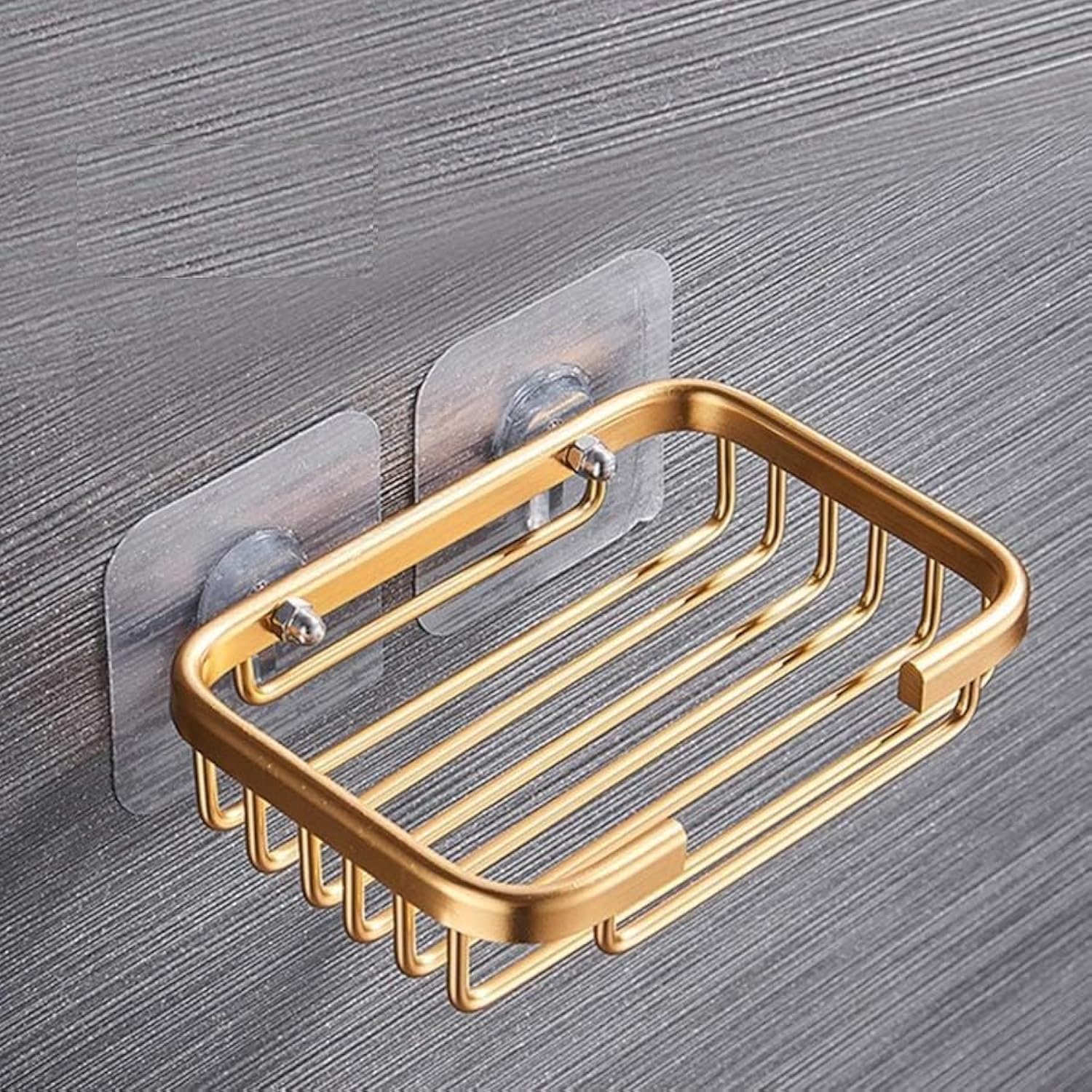 Photo 1 of 1Pcs Gold Stainless Steel Adhesive Soap Dish,Secure Bar Soap Holder for Shower Wall,Drill Free Soap Holder Storage Rack, Rack Soap Tray Bar for Bathroom and Kitchen Soap Dishes