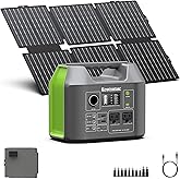 Portable Solar Generator, 300W Portable Power Station with Foldable 60W Solar Panel, 110V Pure Sine Wave 296Wh 80000mAh Lithi