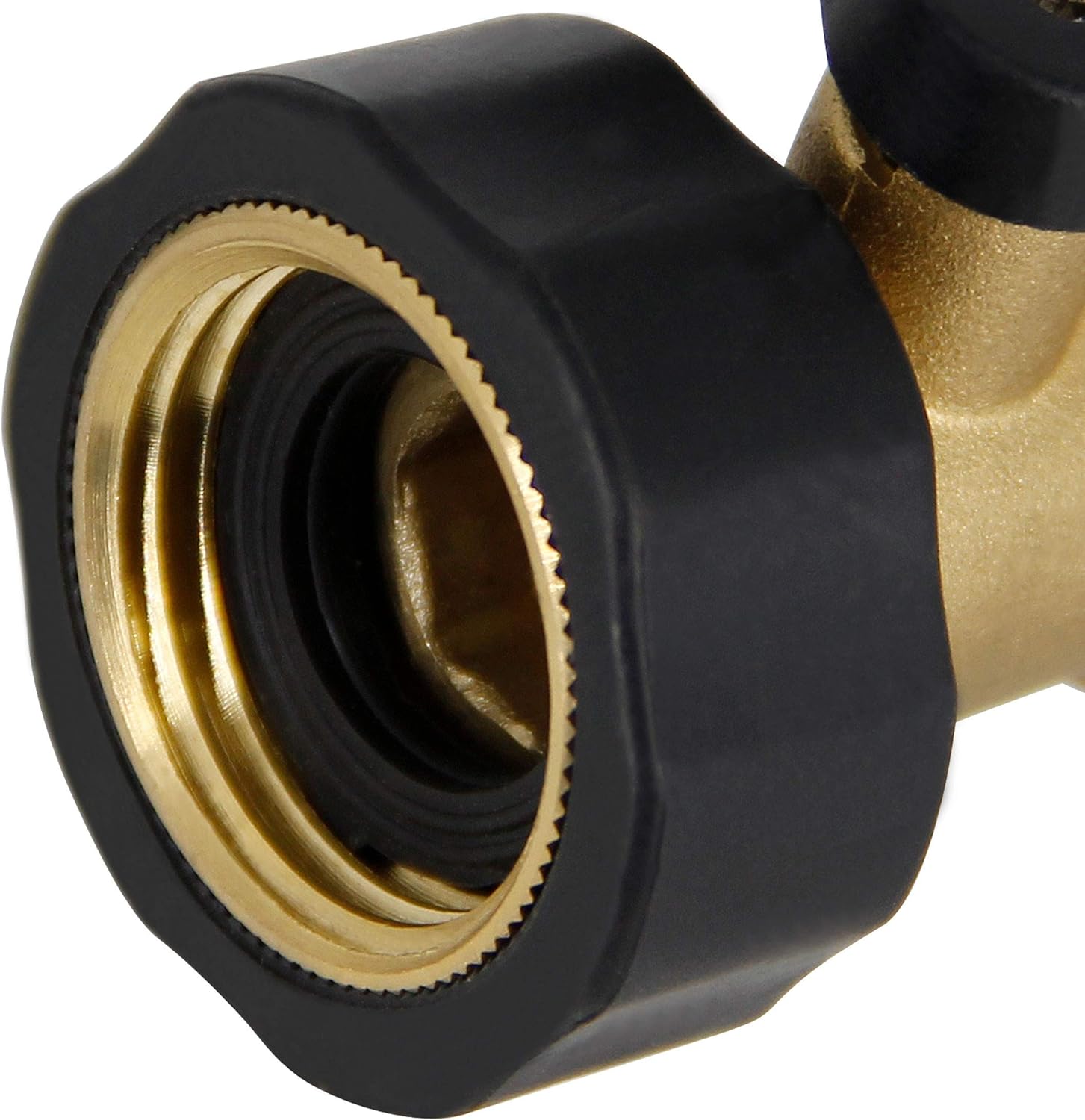 Triumpeek 3/4" Brass Shut Off Valve Garden Hose Connector, 2 Pack Water Hose Turn Off Valve Connector with Extra 2 Pcs Rubber Washers Replacement : Garden & Outdoor