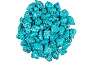 SUNYIK Green Howlite Turquoise Polished Stone, Irregular Tumbled Crystal Point Loose Gemstone for Healing Reiki Jewelry Making Decoration 0.7’’-1.5’’ 0.5lb (9-15pcs)