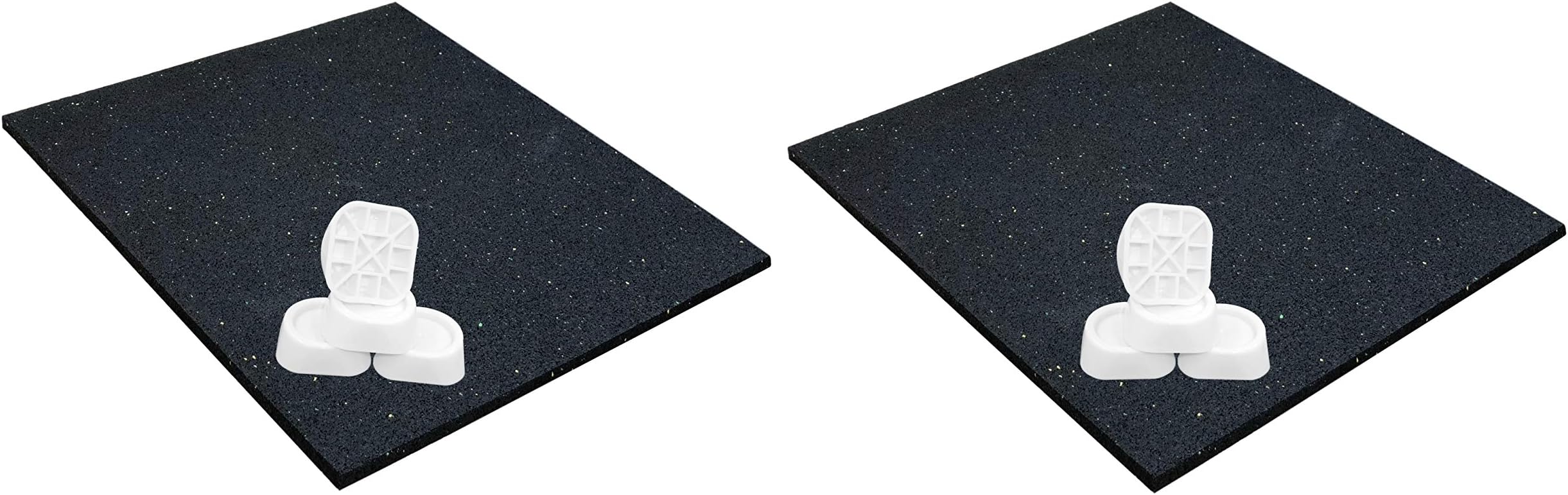 Anti-Vibration Mat for Washing Machine, Universal 62x60x0.6 cm and Anti Vibration Damper Set of 4, Anti-Slip Pad Dryer, Oscillation Damper Feet, Vibration Absorber - Double Pack