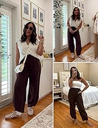 Xiaoxuemeng Womens Baggy Wide Leg Pants Casual