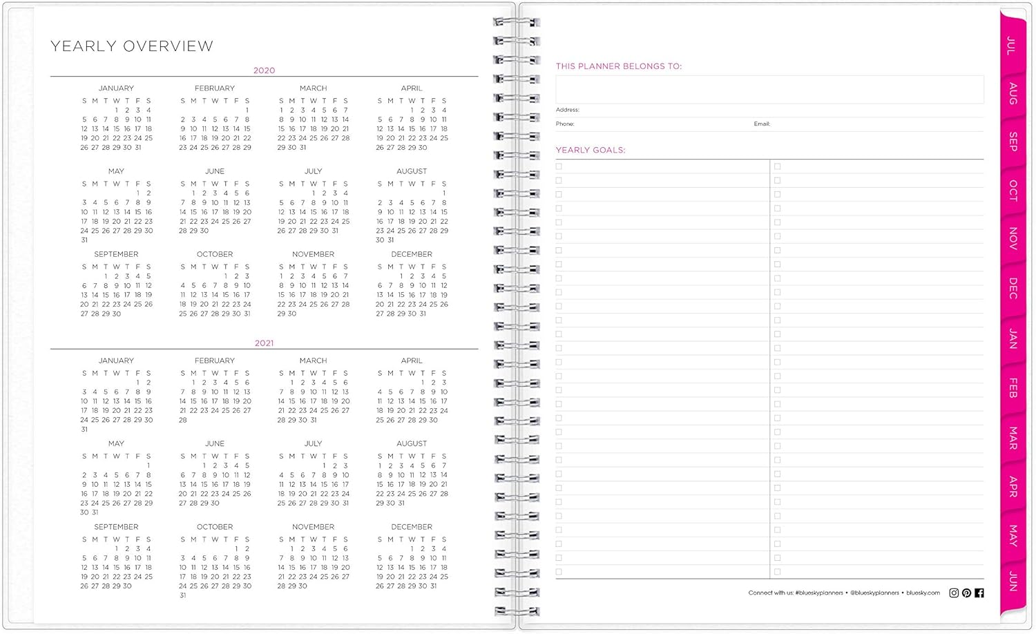 Ampersand for Blue Sky 2020-2021 Academic Year Weekly & Monthly Planner, Frosted Flexible Cover, Twin-Wire Binding, 8.5" x 11", Dots : Office Products
