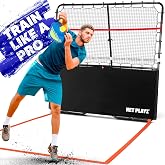 Pickleball Rebound Net Training Equipment Aid, Adjustable Angle &amp; Easy Setup - Perfect Your Forehands Backhands Dinks Volleys Accuracy Coordination Kitchen Control