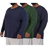 Real Essentials 3 Pack: Men’s Big & Tall Long Sleeve Dry-Fit Crew Neck T-Shirt - Gym Workout Athletic Running Tee (3XT-5XT)