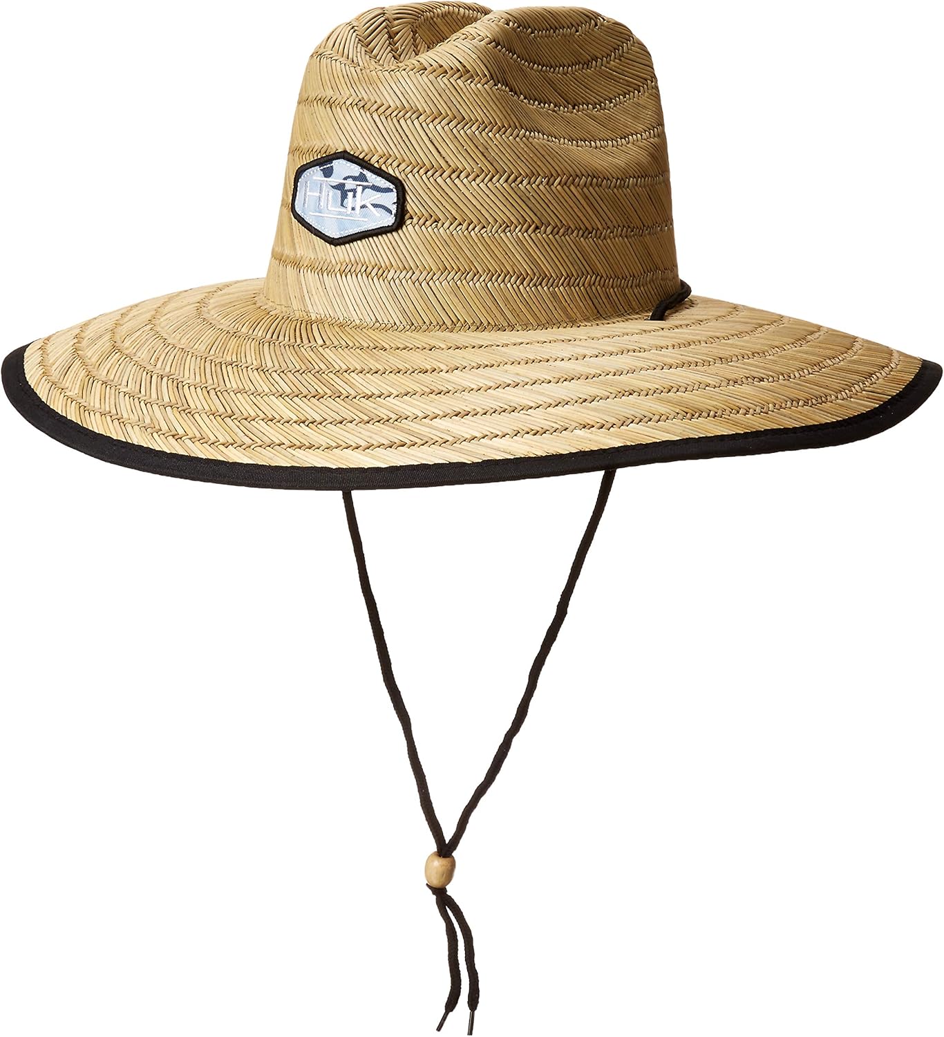 Huk Men's Camo Patch Straw Wide Brim Fishing Hat with UPF