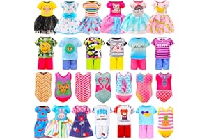ENOCHT 15 Set 5.3 Inch Doll Clothes 5 Outfit 5 Dresses 5 Swimsuits for 4-6 Inch Girl Doll Clothes Dress