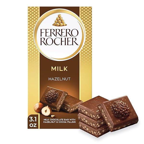 FERRERO ROCHER MILK CHOCOLATE HAZELNUT BAR, WITH COCOA...