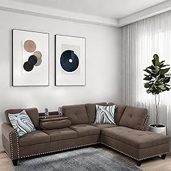 GlasFlength L Shaped Couch, Modular Sectional Sofa