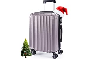 LIGHT FLIGHT Carry On Luggage 22x14x9 Airline Approved, Durable Hard Shell Carry On Suitcases with Wheels, Expandable Hardside Lightweight Travel Luggage with TSA Lock 20 Inch Carry on, Rose Purple