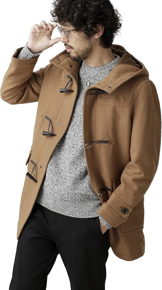 Amazon ナノ ユニバース Nano Universe Web限定 メルトンセミロングダッフル コート メンズ M キャメル Nano Universe コート ジャケット 通販