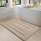 DEXI Bath Mat 50x80 cm Microfiber Non-Slip Beige, Ultra Soft, Machine Washable view 5