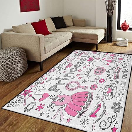 Tapis De Bain Antidérapant Princesse Motif Couronne De Fée