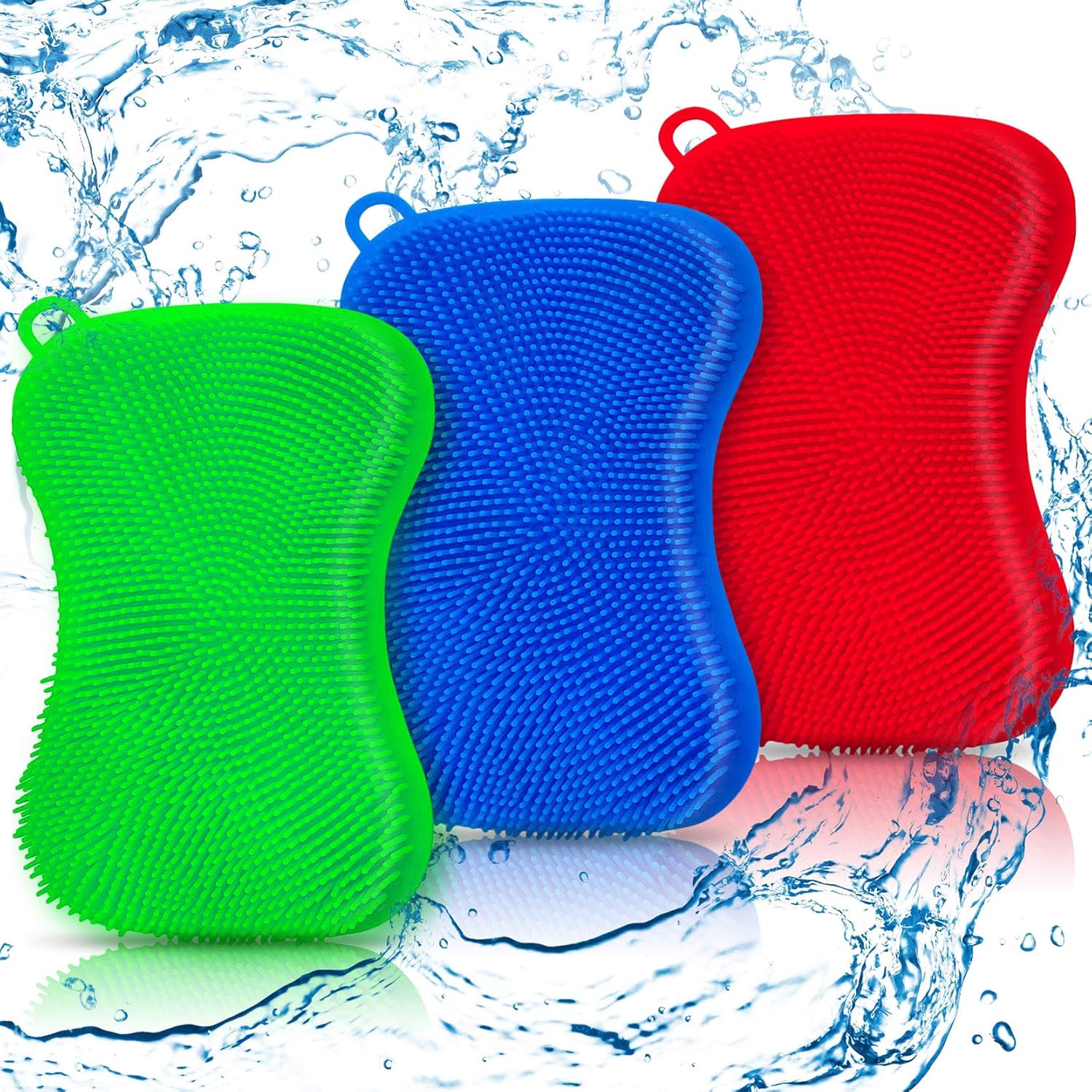 YUKOVTK Silicone Sponge Dish Sponges,Reusable DoubleSided Multipurpose