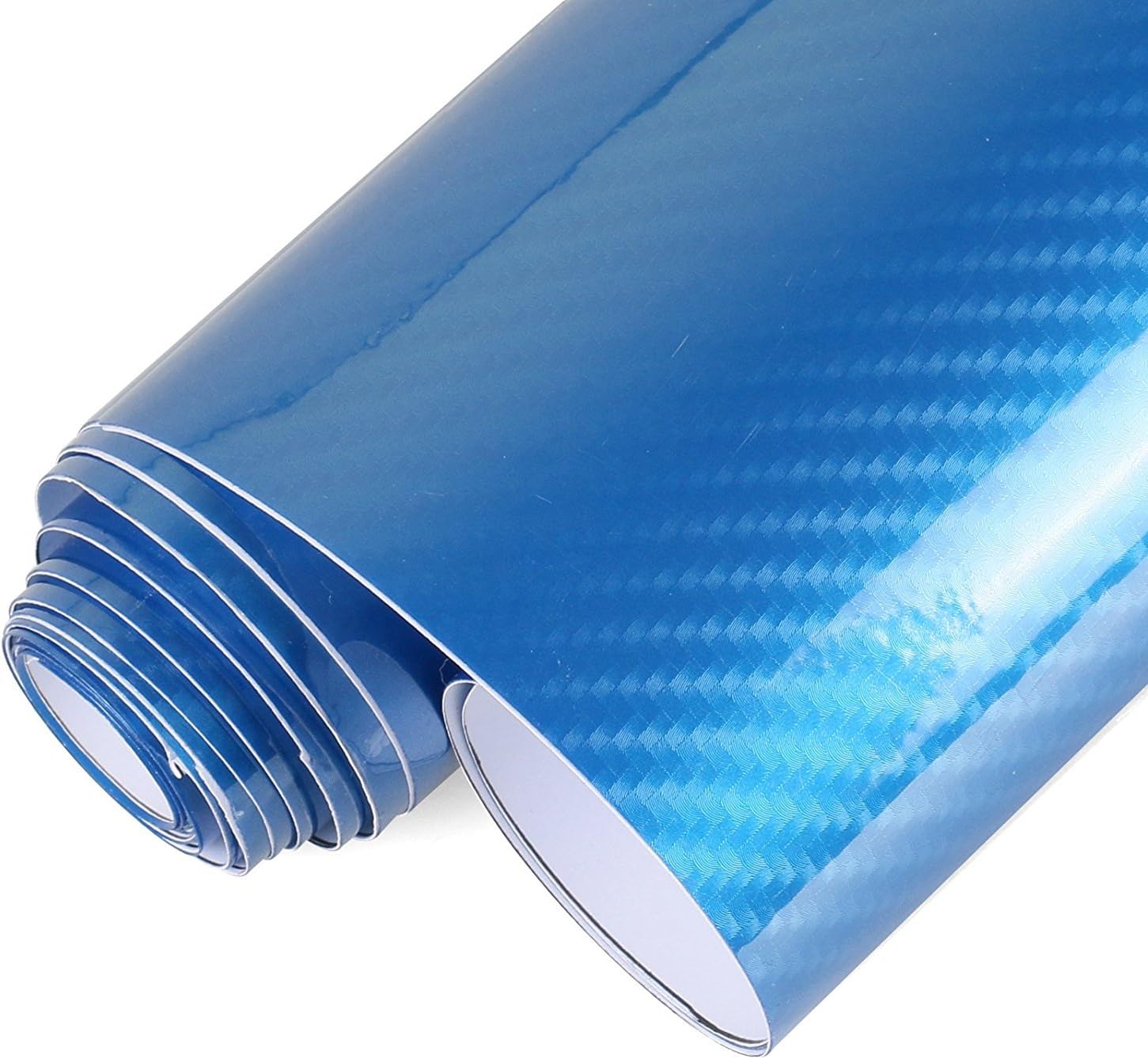 TulanAuto Ultra Glossy Finished 5D Waterproof Automotive Vinyl Wrap Carbon Fiber Bubble Free Vehicle Sticker Film Wraping Decals Exterior & Interior DIY Decoration 59.8" x 19.7" for Phone/Car/PC/Motorcycle/Bicycle/Guitar (Blue)