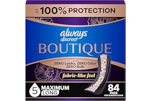 Always Discreet Boutique Incontinence Pads, for Bladder Leaks, Heavy Absorbency, Long Length, Incredible Protection with a Fa