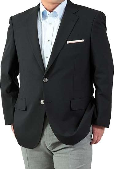 Amazon Kokubo 大きいサイズ 春夏 紺ブレザー シングル 2ツボタン シルバーメタルボタン メンズ 濃紺 コート ジャケット 通販